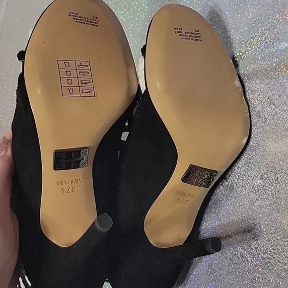 Michael Kors Kors Crystal Suede Cage Sandals Heels Rhinstone SZ:7.5